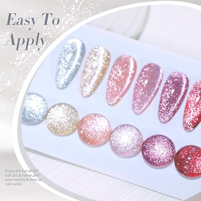 Born Pretty Magnetic Gel Polish Platinum Glitter Cat Magnetic Gel Nail Polish Silver Rose Gold Pink Red Purple Nail Salon DIY at Home