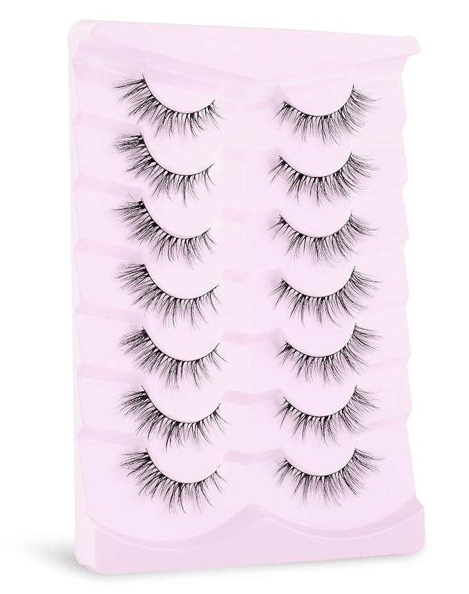 Onlyall Cat Eye Lashes Natural Lashes False Eyelashes Fox Eye Lashes False Lashes 7 Pairs D5