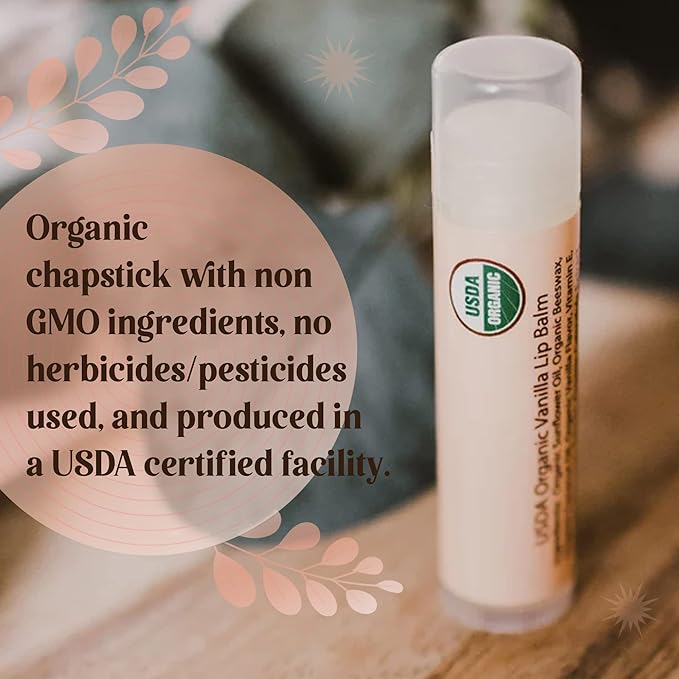 Blessed Is She Restore Lip Balm - Organic Vanilla Chapstick For Hydrating Lips Enriched With Vitamin E, Beeswax, Sunflower Oil, Coconut Oil & Rosemary Extract.