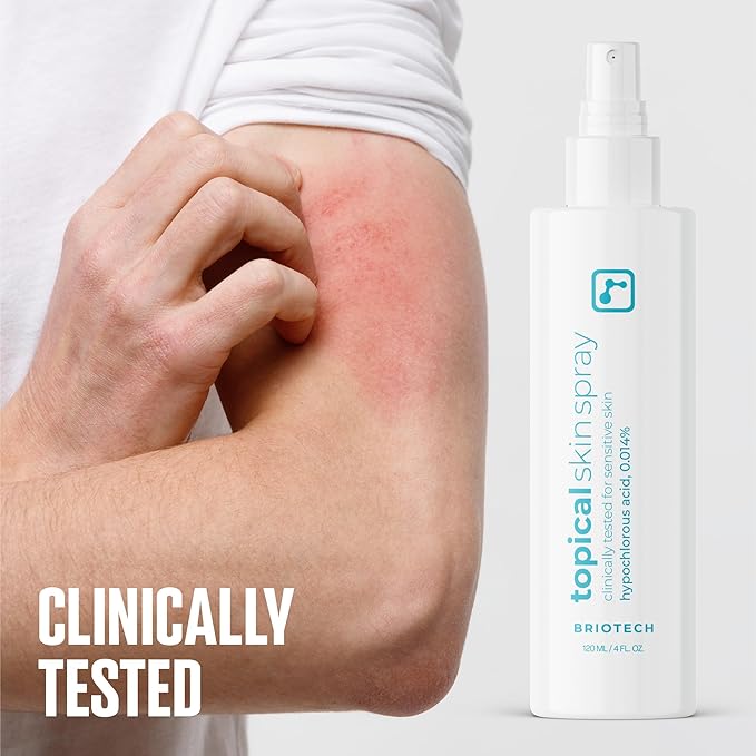 BRIOTECH Topical Skin Spray, Hypochlorous Acid for Sensitive Skin, HOCl Facial Mist, Full Body Support Against Irritation, Calm Redness, Soothe Foot & Scalp, 1 Gallon Refill (2 Pack)