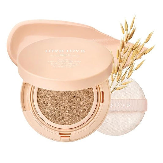 Natural Cover Glow Cushion Foundation | Korean Foundation Makeup | Long-Lasting Buildable Coverage | Lightweight and Moisturizing | Flawless Finish 0.42oz (21P Porcelain Ivory)
