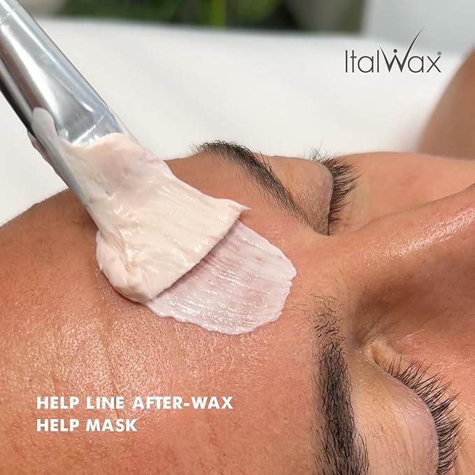 Italwax Help Line Help Mask – 1.69 oz (50g) Leave-In Soothing Mask with Tea Tree Oil and Calamine – Calms and Protects Sensitive Skin After Waxing – For Professional and Home Use