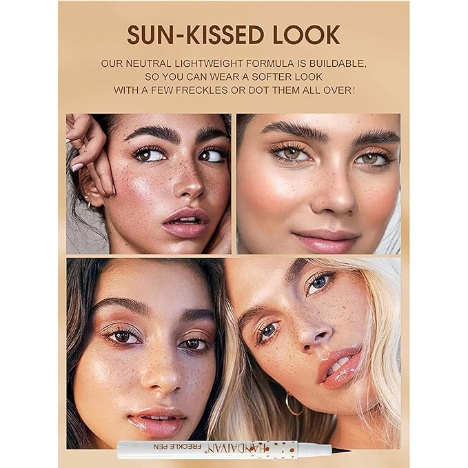 Freckle Pen 4 Colors, Natural Lifelike Freckle Makeup Pen Magic Freckle Color,Waterproof Longlasting Soft Dot Sopt Pen,for Natural Effortless Sunkissed Makeup