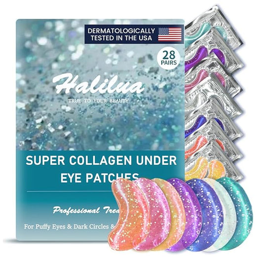 28 Pairs Under Eye Patches, Natural Collagen Eye Patches for Puffy Eyes, Under Eye Mask Patches for Face, Reduce Dark Circles, Fine Lines and Puffiness, Refreshes Your Skin, Eye Moisturizer Treatment