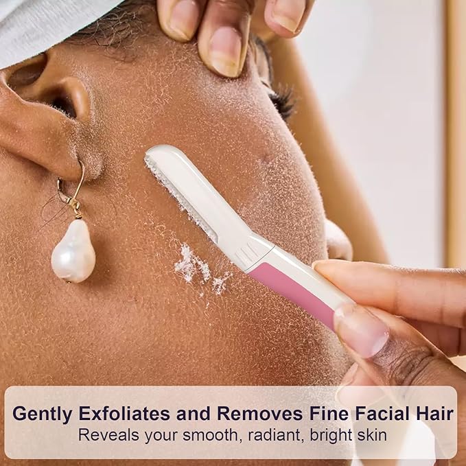 Face Razors for Women, Dermaplane Razor for Women Face, Eyebrow Razor, Dermaplaning Tool, Skin Safe Microblades, Peach Fuzz Remover (12ct, Pearl Blush)