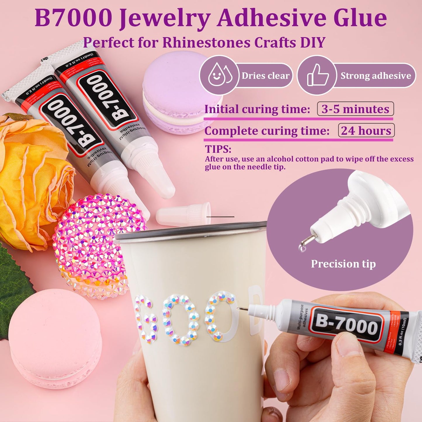 30000Pcs White AB Rhinestones for Bedazzling with B7000 Jewelry Glue, Bedazzler Kit Flatback Gems, Resin Rhinestones for Crafting Crafts Clothing Shoes Fabric Nail Art Assorted Size 2/3/4/5/6mm