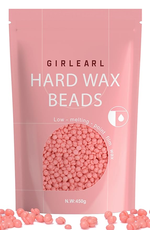 Hard Wax Beads, 1lb Wax Beans for Hair Removal Sensitive Skin with Rose Formula, Perfect for Full Body, Facial, Brazilian Bikini, and Legs at Home Wax Refill for Women Men (pink)