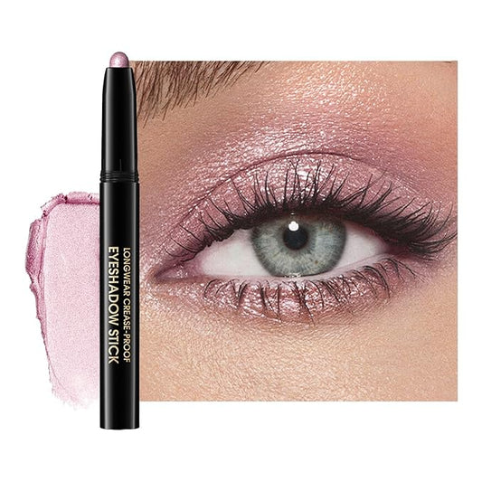 Eyeshadow Stick, Shimmer and Matte Cream Eye Shadow Brightener Sticks Eyeliner Pencil Crayon, Waterproof Long Lasting Eye Highlighter Stick Makeup,0.056 Oz(#8-Fancy)