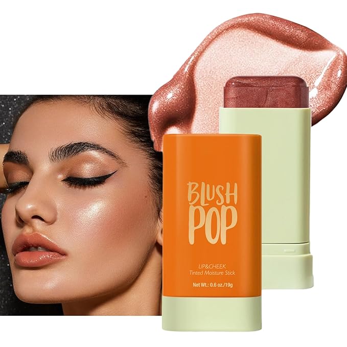 Blush Stick, Cream Blush Stick for Cheeks & Lips, Blendable Long-Lasting Multi-Use Contour Stick & Highlighter Makeup (#6 HIGHLIGHT)