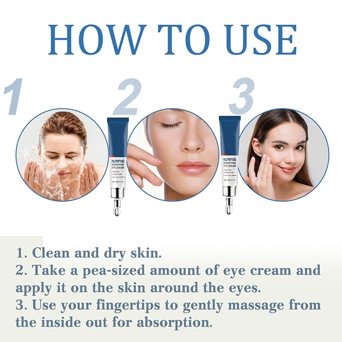 Peptide Depuffing Eye Serum, Himeye Peptide Eye Serum, Men's Caffeine Eye Serum, Men's Collagen Anti-Aging Eye Cream for Wrinkles, 0.5 Ounce (Pack of 2)