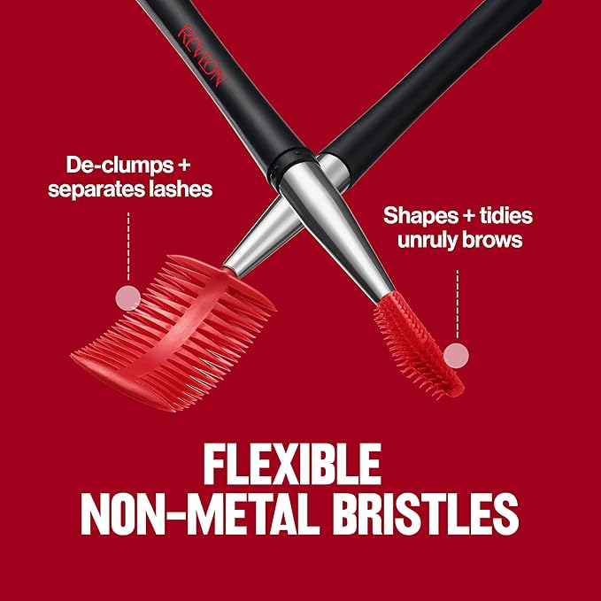 Revlon Lash & Brow Styling Tool, Dual Ended Eyelash Separator & Eyebrow Brush Spoolie, Works with Mascara & Brow Makeup, 1 count