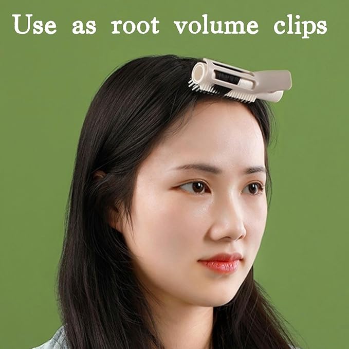 Retractable Hair Root Volume Clips, 2-in-1 Hair Styling Tool, Volumizing Roller Comb for Travel