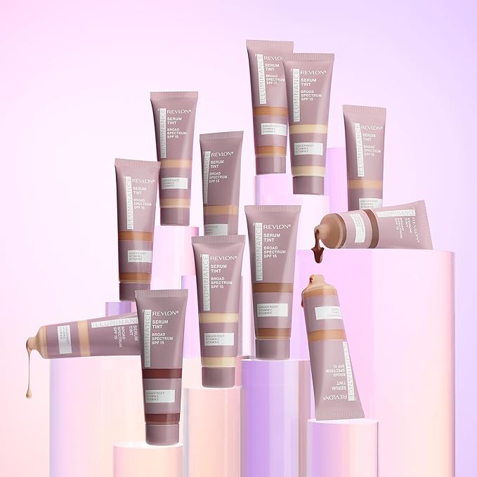 Revlon Illuminance Tinted Serum, Triple Hyaluronic Acid, Evens Out Skin Tone Over Time and Hydrates All Day, SPF 15, 417 Warm Caramel, 0.94 fl oz.