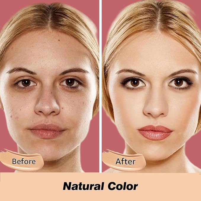 2 Pack Beauty Cream EXO TOO Foundation, Beauty Cream Makeup Base, Moisturizing, Long Lasting Matte Air Cushion CC Cream Concealer with Two Mushroom Head Sponges