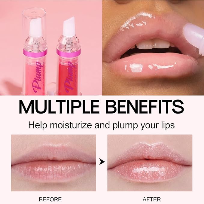 Lip Plumper Gloss,Natural Spicy Lip Plumping Booster Moisturizing Hydrating Lip Plumping Oil and Lip Care Serum for Women Girls(#1)