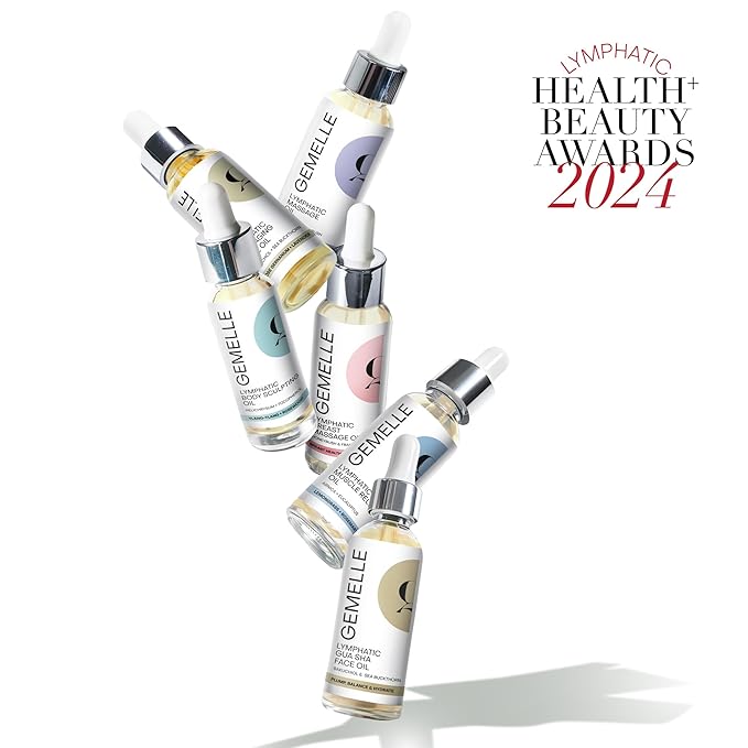 GEMELLE Lymphatic Anti-Aging Face Oil | 10x Award winner | Vitamin C,E & A | Moisturize, Repair & Protect | Bakuchiol, Sea Buckthorn & More! | Organic, Natural, Clean Beauty | Starter, Travel 15ml