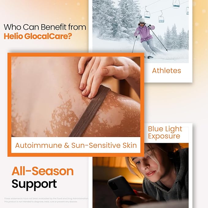 GlocalCare Helio – Antioxidant-Rich Sun Defense & Skin Rejuvenation Supplement with Polypodium, Nutroxsun, Astaxanthin & Pomegranate Extract - Fights Photoaging & Oxidative Stress - (30 Capsules)