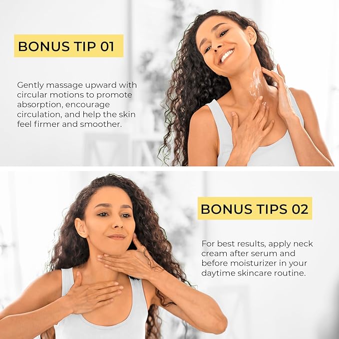 Neck Tightening Cream: Tighten and Lift Neck Cream For Tightening and Firming, Fine lines, Loose & Sagging On Face, Decollete & Other Skin Areas - 3.4 Oz