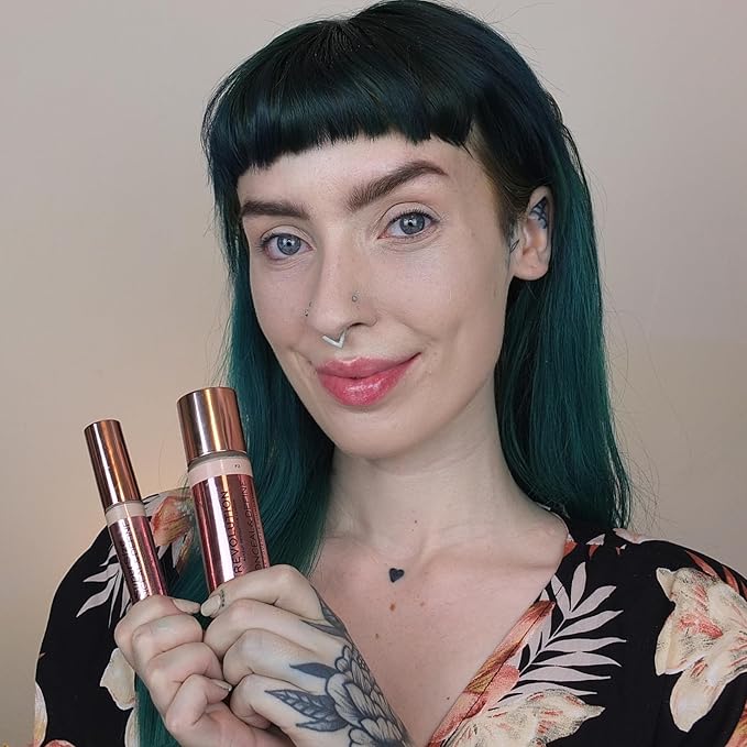 Revolution Beauty, Conceal & Define Foundation, Full Coverage, Long-Lasting Matte Finish, Vegan & Cruelty Free, F10 Medium Skin Tones, 0.8 Fl.Oz.