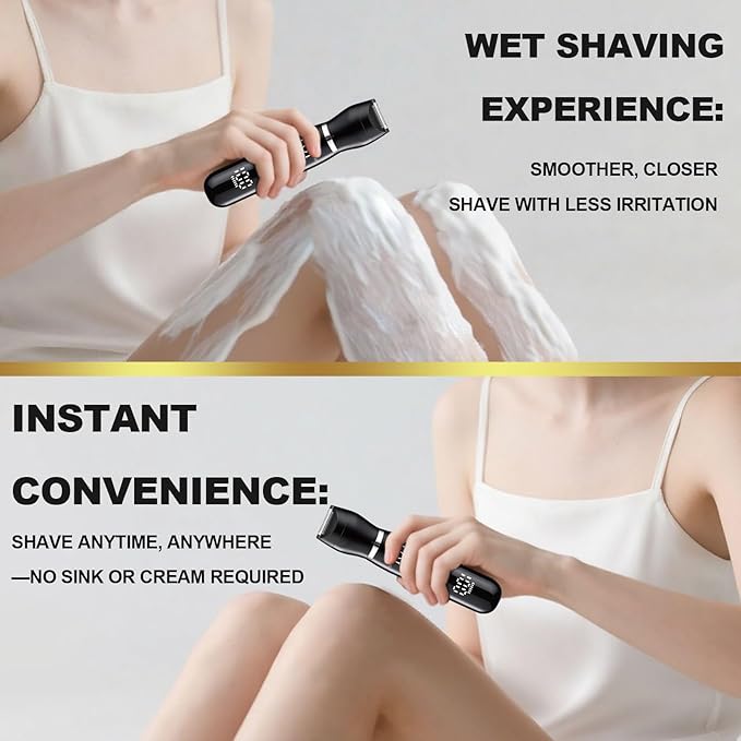 Electric Bikini Trimmer for Women,Led Power Display Removal for Body Nose Hair Trimmer Face Shavers Eyebrow Legs Armpit Bikini Area Pubic Underarms Rechargeable Portable 4 in 1 Womens Razors Set