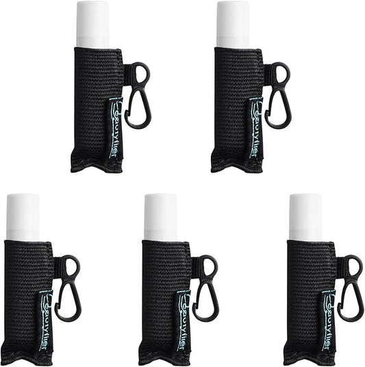 Beautyflier Cute Elastic Lip Balm Holder Keychain, Lipstick Sleeve Chapstick Sleeve Holder for Burts Bees Chapstick