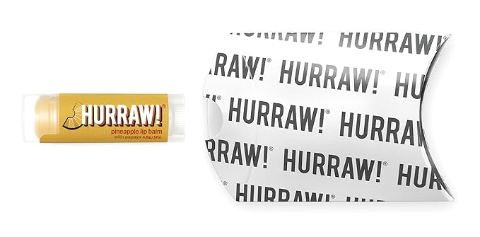 Hurraw! Pineapple Lip Balm: Organic, Certified Vegan, Cruelty and Gluten Free. Non-GMO, 100% Natural Ingredients. Bee, Shea, Soy and Palm Free. Made in USA