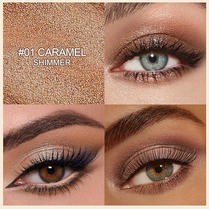 Erinde Waterproof Eyeshadow Stick, Cream Eye Shadow Stick, Long-Lasting, Crease-Proof, Cream to Powder Buildable & Blendable Eye Shadow Pencils Crayon, Vegan & Cruelty-Free, 01 Caramel