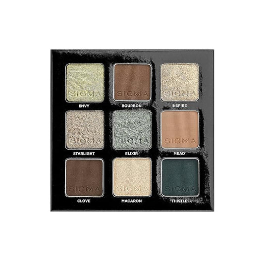Sigma Beauty On-the-Go Eyeshadow Palette - Ivy - 9 Bold Eyeshadow Shades in Matte, Shimmer and Metalic Finishes - Highly Pigmented Vegan Eye Makeup Palette - Clean Beauty Products