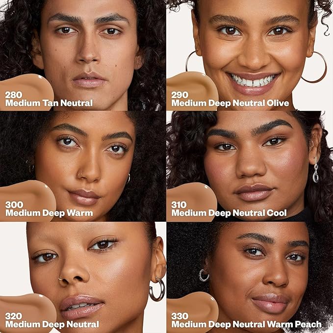 Kosas Revealer Skin-Improving Foundation with SPF 25 Protection - Hydrate, Brighten, Soothe, Plump, Protect Skin - Smoothing Texture, Natural Finish and Clean Formula - Medium Deep Neutral Olive 290