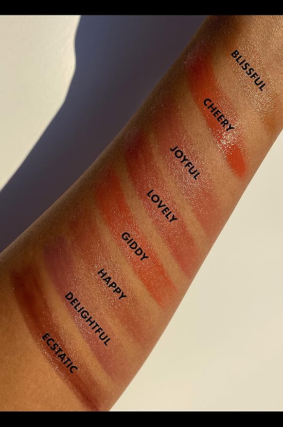 e.l.f. Hydrating Core Lip Shine, Conditioning & Nourishing Lip Balm, Sheer Color Tinted Lip Moisturizer, Happy, 0.09 Oz