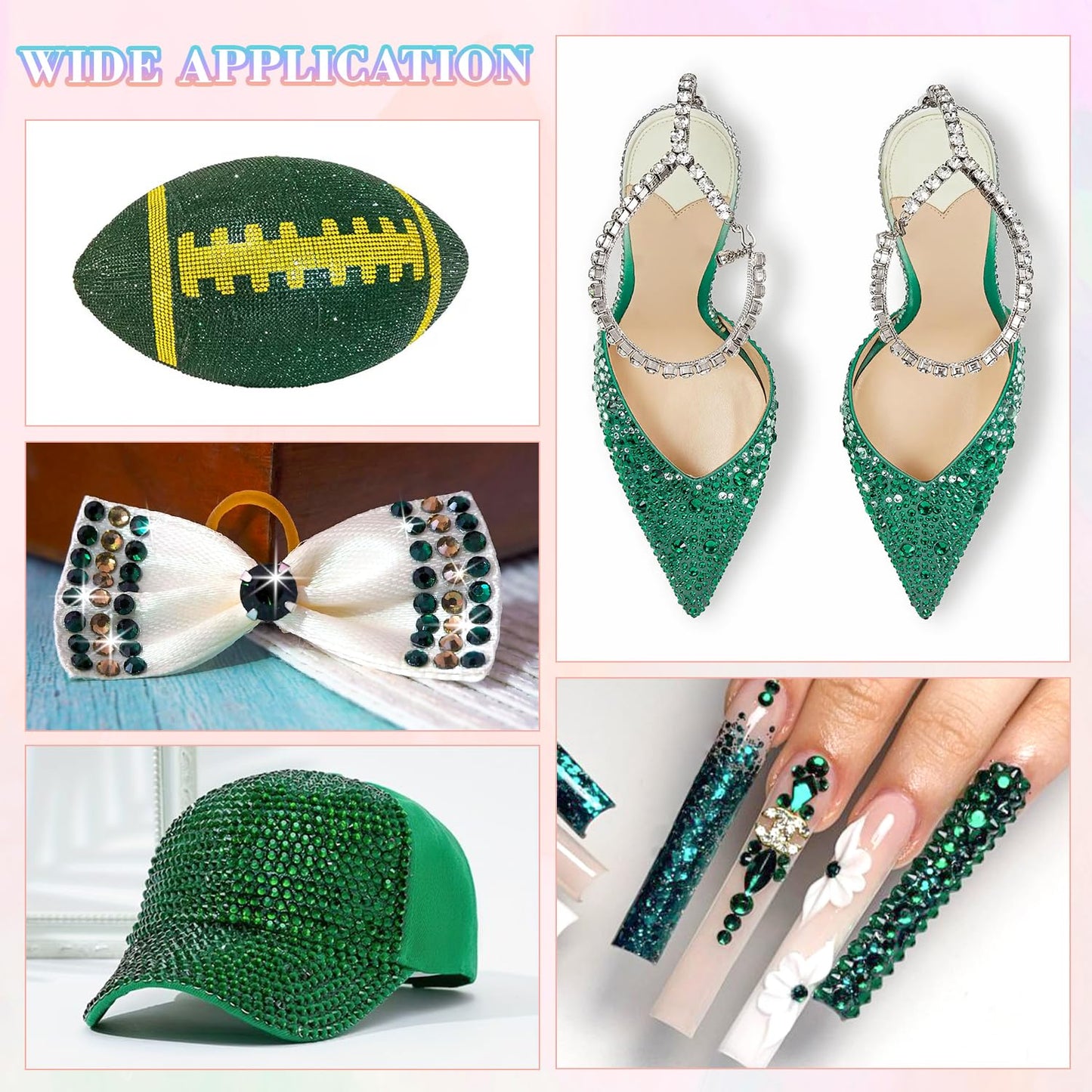 25000Pcs Resin Rhinestones with B7000 Jewelry Glue for Crafting, Dark Green 2-6mm Non Hotfix Flatback Gems, Bedazzling Crystal for DIY Crafts Clothing Tumblers Mugs Shoes Fabric Decor Nail Art