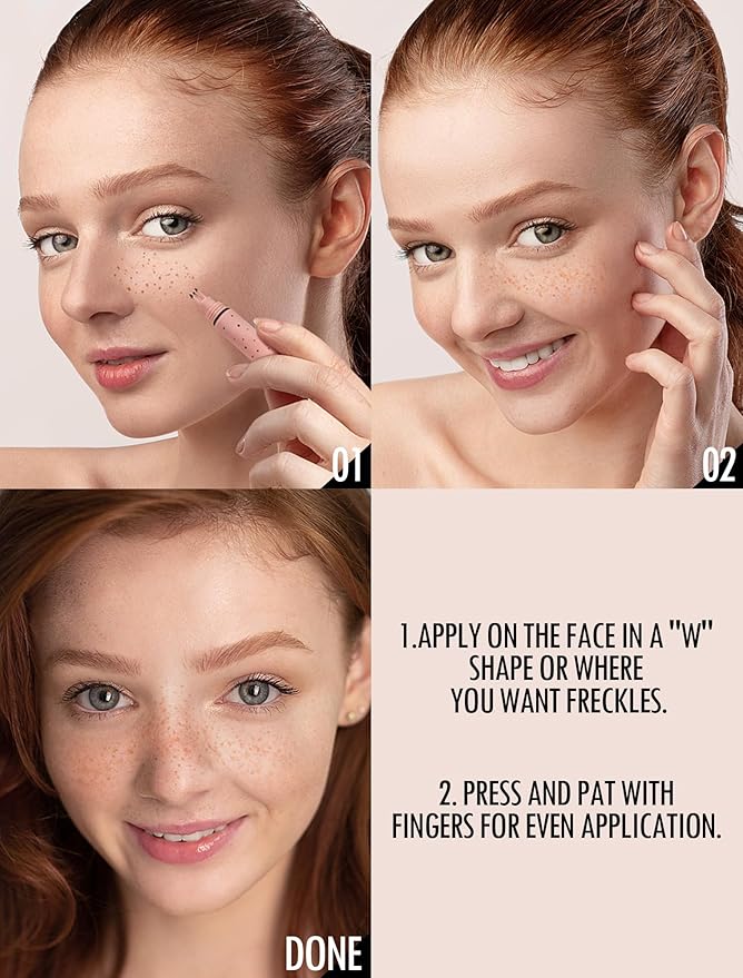 Faux Freckle Pen, Fake Freckle Stamp, Long Lasting, Waterproof, Smudge-proof, Transfer-proof, Natural Sun-kissed Makeup, Suitable for All Skin Types, Vegan & Cruelty-Free (02#Medium, 1.5g)