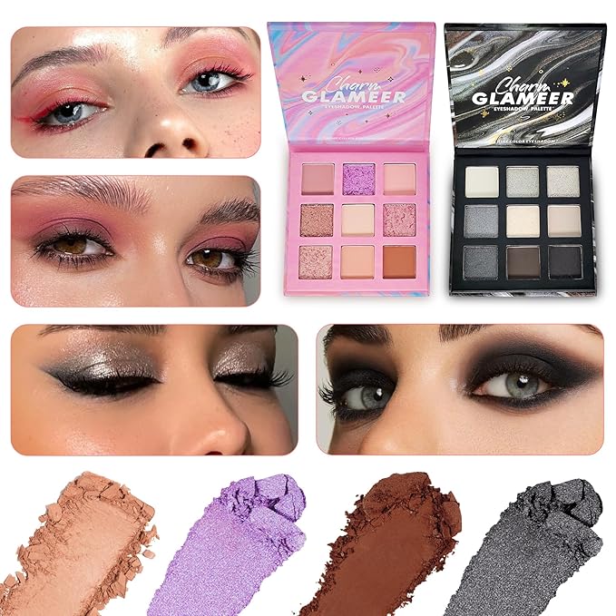 Eyeshadow,18Colors Eyeshadow Palette, Matte&Glitter&Shimmer Eyeshadow,for Eye Makeup Long Lasting Waterproof Eye Makeup Palette, Glitter Shimmer Professional Bright-Colored Eye Shadow(G005-2/G005-3)