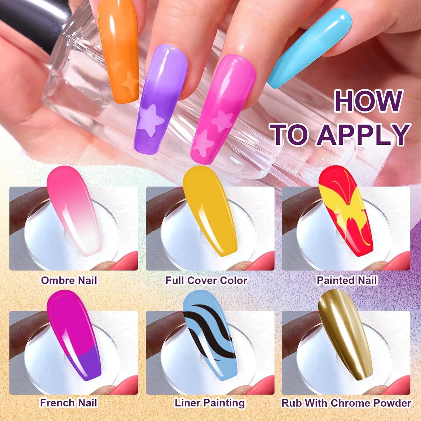 Gradient Painting Gel,12 Ombre Gel Nail Polish Kit with 100Pcs Nail Sponges & Tweezers Bright Color for Pigment Pat Nails French Manicure, Long-lasting Palette Mojito Sunrise Canvas