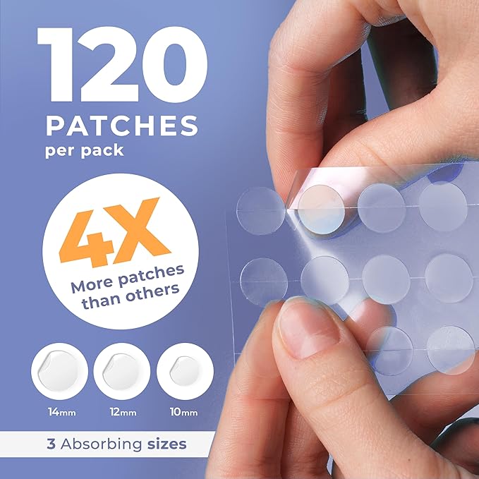 Salicylic Pimple Patches (120 Pack), Salicylic Acid Acne Patches with Tea Tree Oil - Zit Patch and Pimple Stickers for Face for Skin Care - Salicylic Acid Acne Dots (Packaging May Vary)