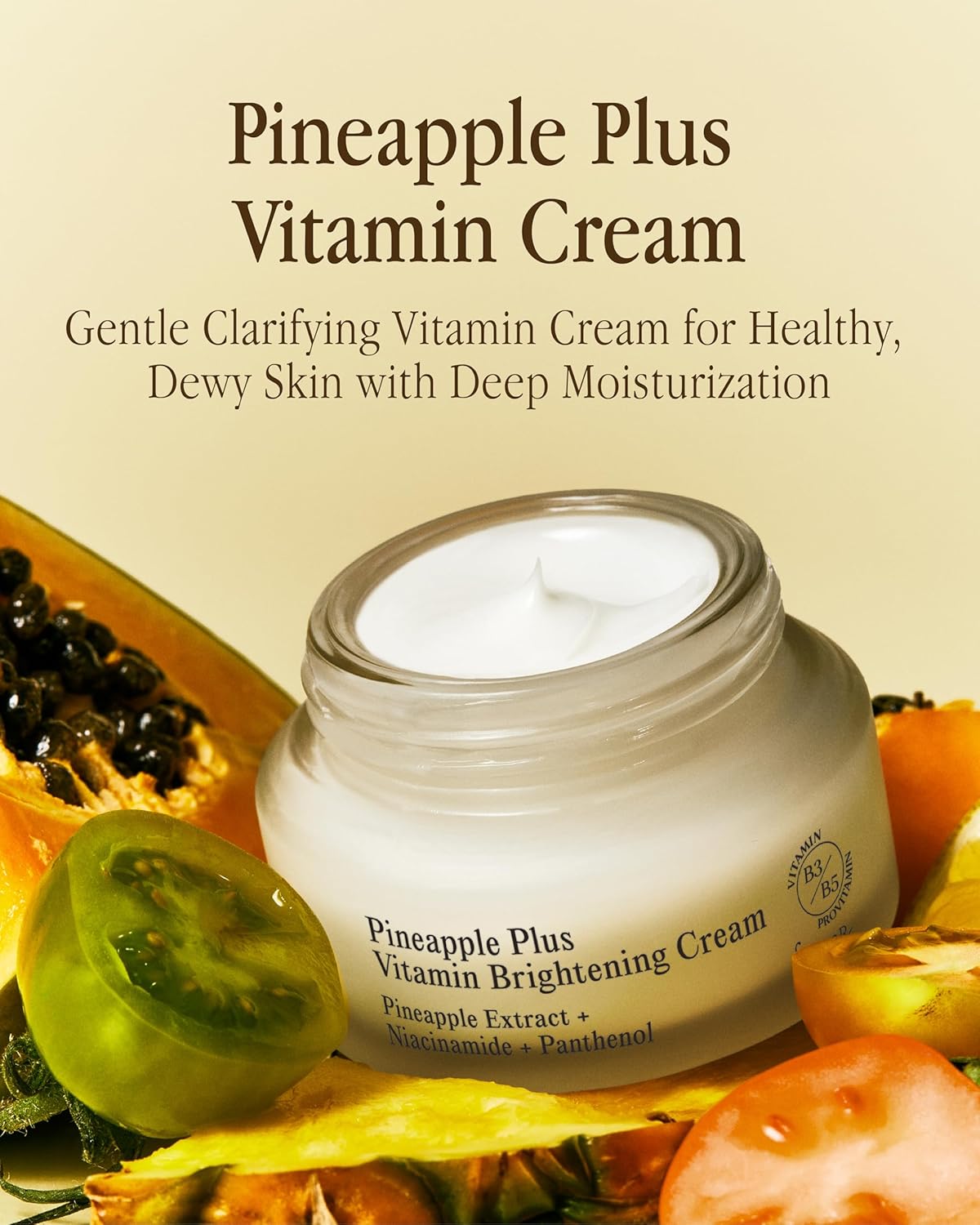 Farm Rx Pineapple Plus Vitamin Cream (1.7fl oz) - Clear Blemishes for Even Skin Tone. Korean Skin Care Moisturizer. Niacinamide, Vitamin C Derivative, AHA. Vegan.