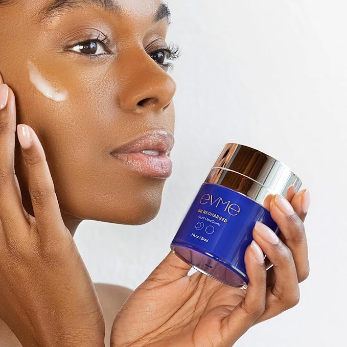 Evme Night Glow Crème – Hydrating Gel-to-Cream Moisturizer with Squalane, Sea Buckthorn & Vitamin C – Dermatologist-Tested, Fragrance-Free for Sensitive, Reactive Skin – Supports Healthy Skin Barrier