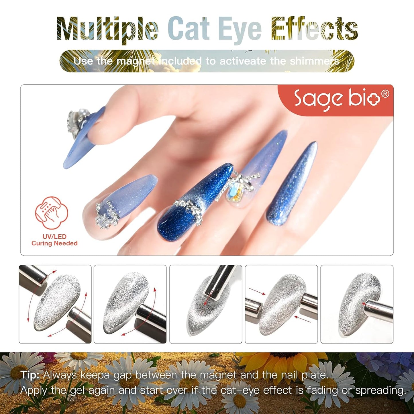 Cat Eye Gel Nail Polish, 15ml Magnetic Gel, High-Gloss Finish, Long-Lasting, DIY Manicure Kit with Magnet Stick, Stunning 3D Magnetic Effect, 05