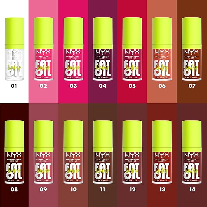 NYX PROFESSIONAL MAKEUP Fat Oil Lip Drip, Moisturizing Lip Oil Gloss, Vegan Tinted Formula, Up to 12 HR Hydration - Missed Call (Sheer Pink)