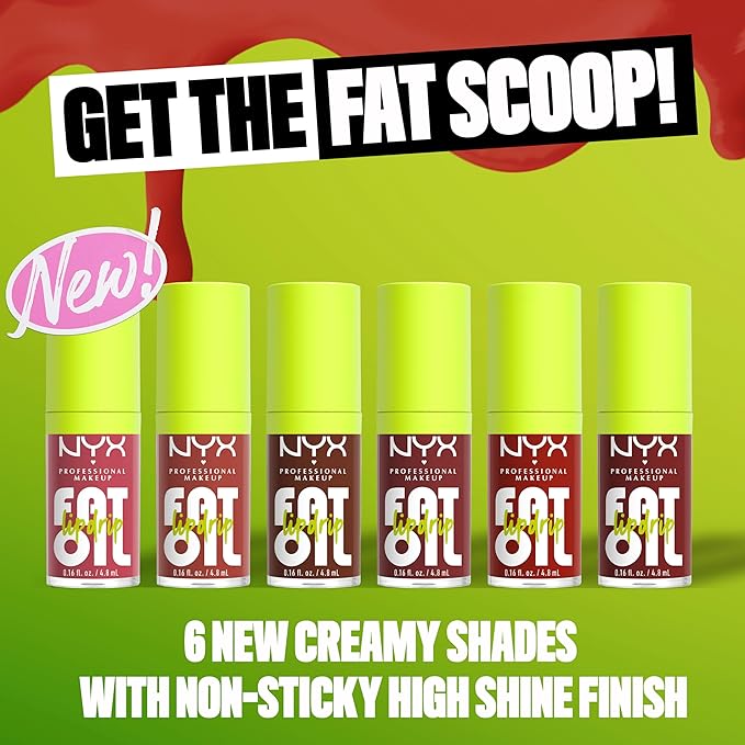 NYX PROFESSIONAL MAKEUP Fat Oil Lip Drip, Moisturizing, Shiny and Vegan Tinted Lip Gloss - Splash of Cream (Honey Nude)