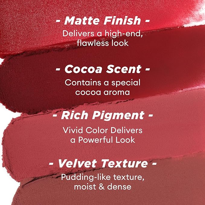 ITY Velvet Matte Finish Lip Stain-Mousse Textured Pudding Pot Lip Clay with Brush, Nude Shade, Dual-Use as Lipstick and Blush, Conceals Lip Lines, Rich Pigment, 0.21 oz (6g) in Sandalwood Rose
