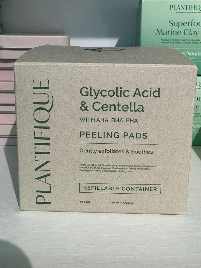 PLANTIFIQUE Only Refill Korean Glycolic Acid Toner Pads 60 Pcs with Niacinamide, CICA - AHA, BHA, PHA Daily Face Exfoliating Pads for Gentle Skin Renewal, Toner for Cleansing All Skin Types