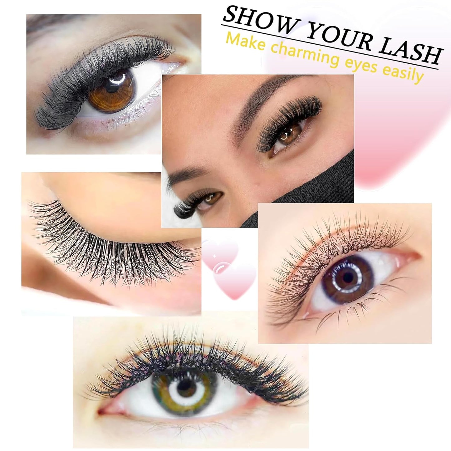 W Lash Extensions 3D Eyelash Extensions W Shape 0.07mm Thickness C Curl Mix 8-15mm Premade Fans Individual Lashes Matte Black W Lashes 12 Rows Crisscross False Eyelashes(W-3D-0.07-C,8-15mm)