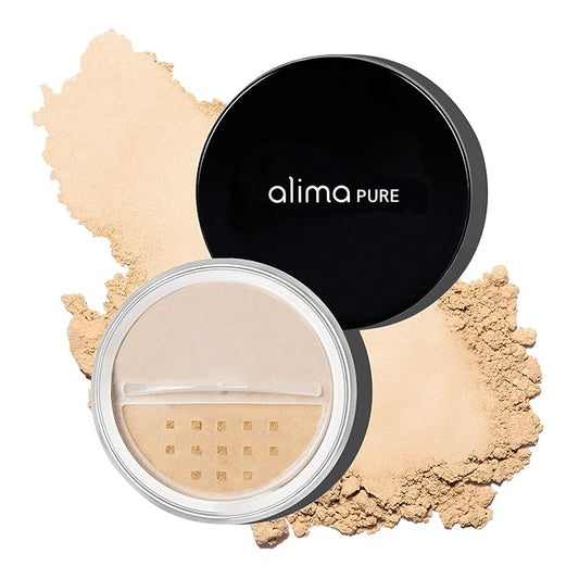 Alima Pure Matte Foundation Loose Mineral Powder Foundation Makeup, Loose Powder Makeup Oil Free Talc Free Powder, Natural Makeup Mineral Foundation Full Coverage Natural Foundation Powder .15 oz/4.5g