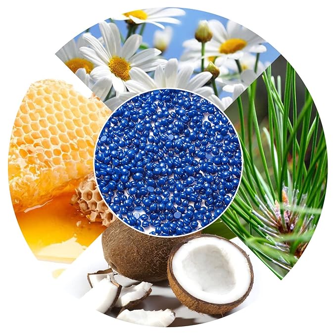 Hard Wax Beads for Hair Removal, Yovanpur Wax Beads for Sensitive Skin, Har Wax Beans for Coarse Hair, Waxing beads for Face, Eyebrow, Body, Bikini, Brazilian At Home 300g (10 Oz)/bag (Blue)