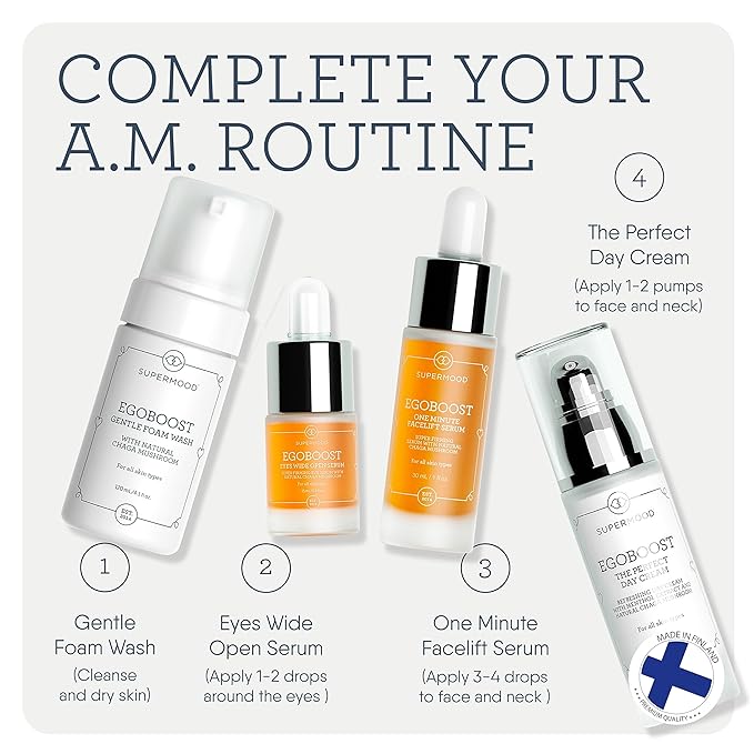 Egoboost Eye Serum - Eye Serum for Dark Circles and Puffiness, Hydrating Serum, Bright and Tight Eye Serum in Facial Skin Care Products, Mushroom Extract Eye Serum for Wrinkles