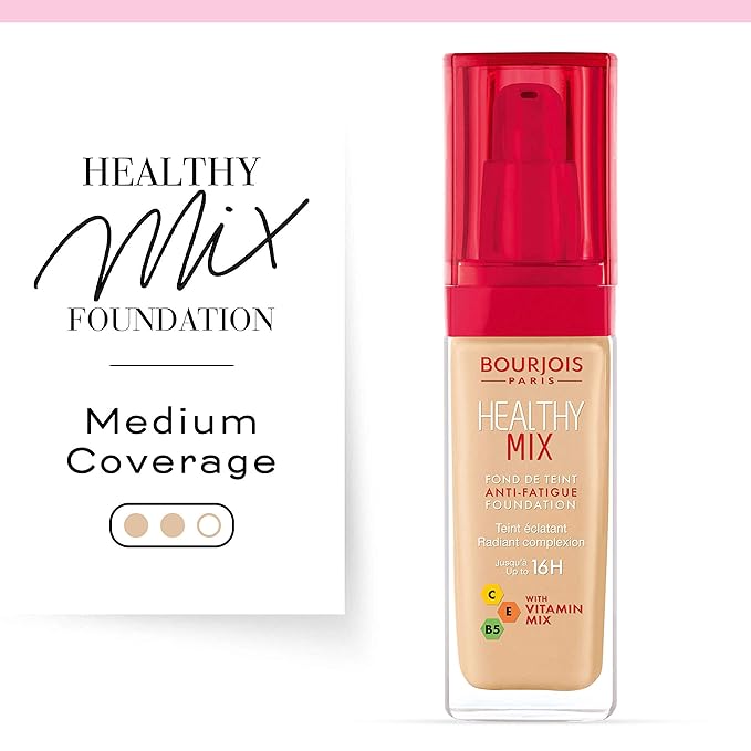Bourjois Healthy Mix Anti-Fatigue Medium Coverage Liquid Foundation 52 Vanilla, 30ml, 29199601052