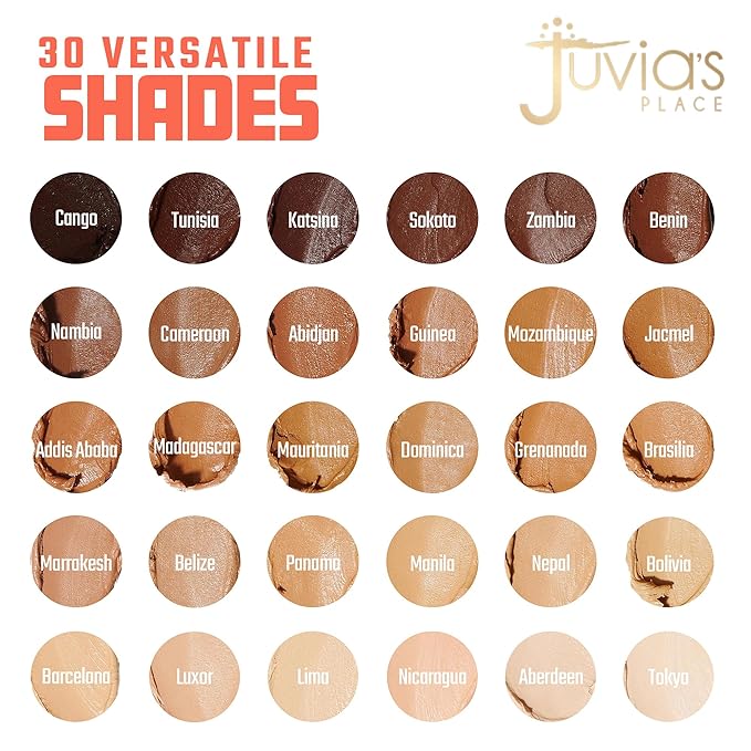 Juvia's Place Shade Stick Foundation, Concealer, Contour, Dominica, Tan w/Golden Undertone, .34 oz