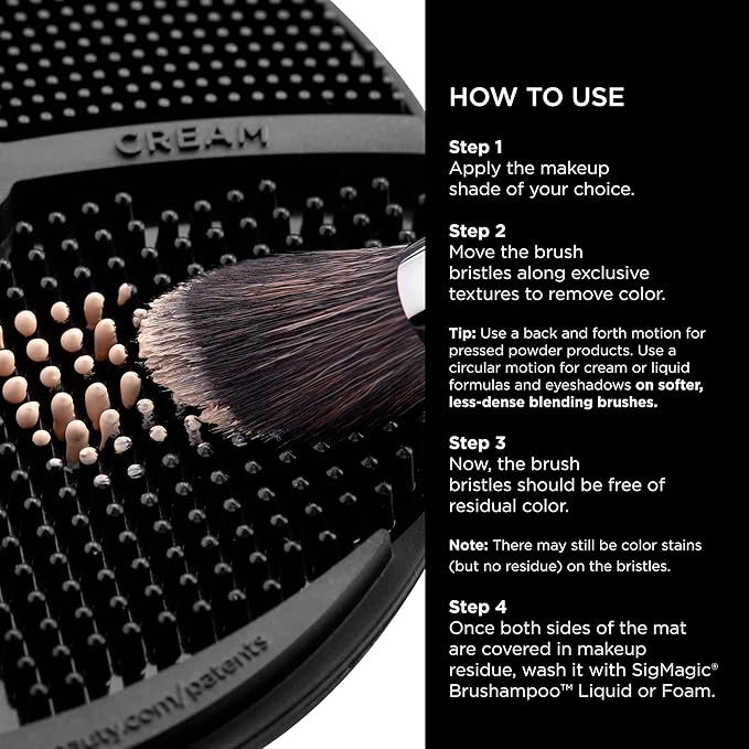 Sigma Switch by Sigma Beauty – Silicone Makeup Brush Cleaner for Switching Shades and Pigments, Switch Cleaning Mat for Superior Makeup Brush Cleaning Mid-Application (Travel Size)