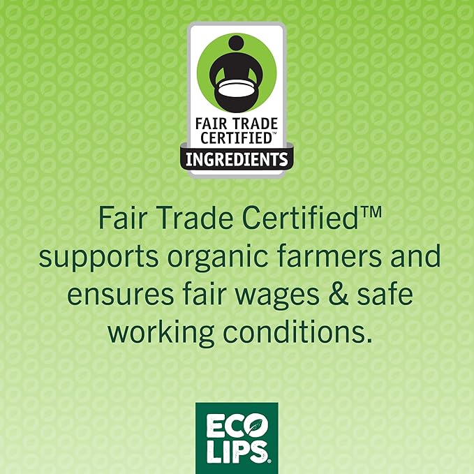 Eco Lips Mongo Kiss Organic Lip Balm 4 Pack Peppermint, Pomegranate, Vanilla Honey, Black Cherry - 100 Percent USDA Organic - Soothe, Moisturize Dry, Cracked and Chapped Lips - Made in USA